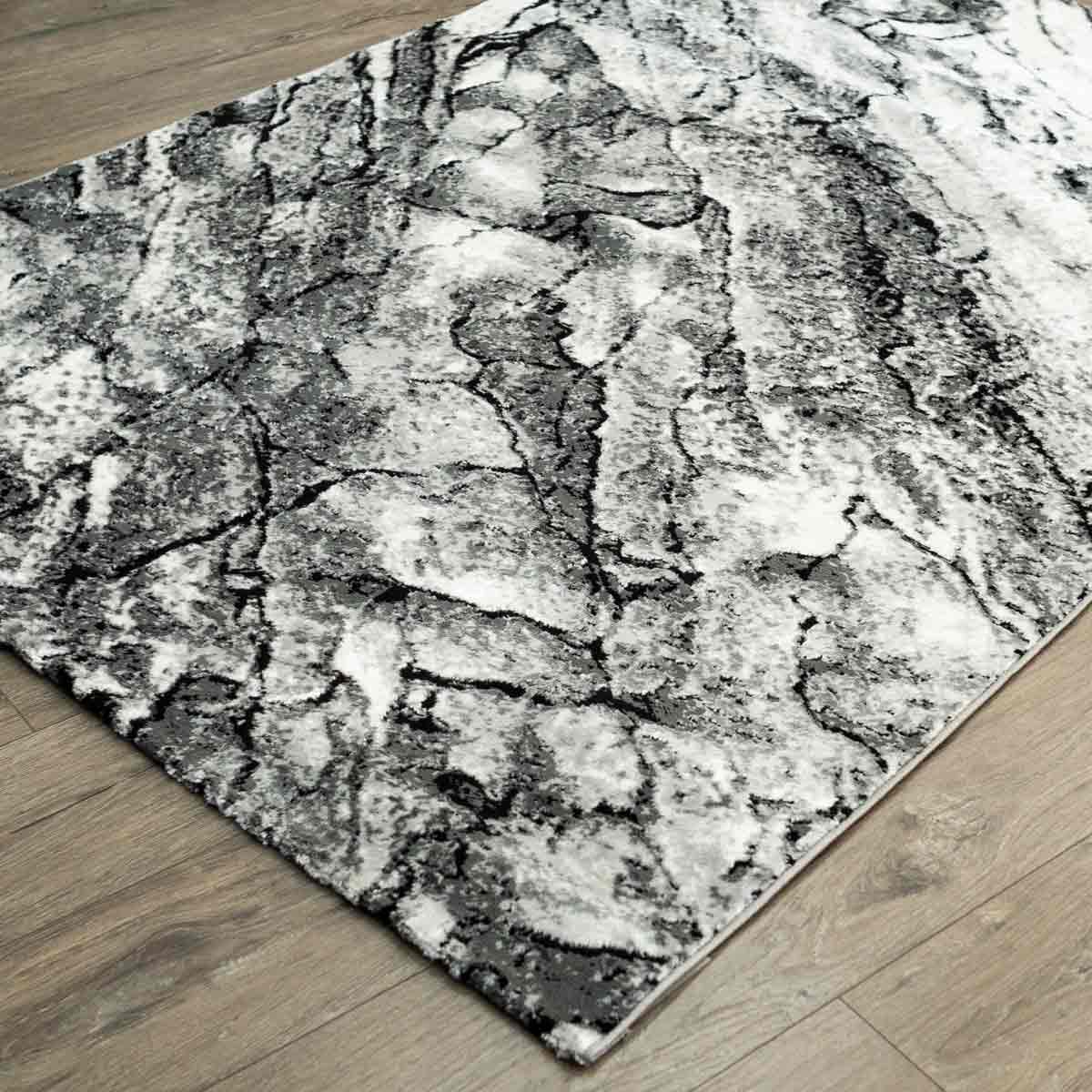 Rug carpet Lyon R3822-26 Black - White